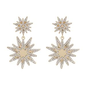 BAUBLEBAR Crystal Pave Double Drop Earrings
